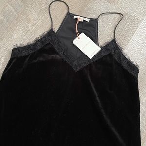 Velvet Dressy Tank with Lace detailing